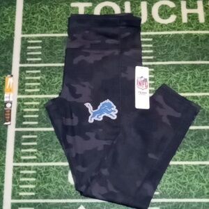Detroit Lions Women's Black Camo Capri Pants Athletic Yoga Pants New W Tags